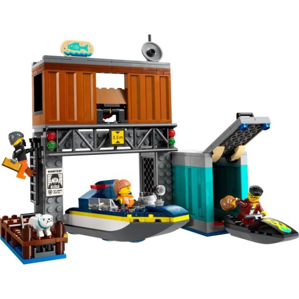 Police Speedboat and Crooks' Hideout